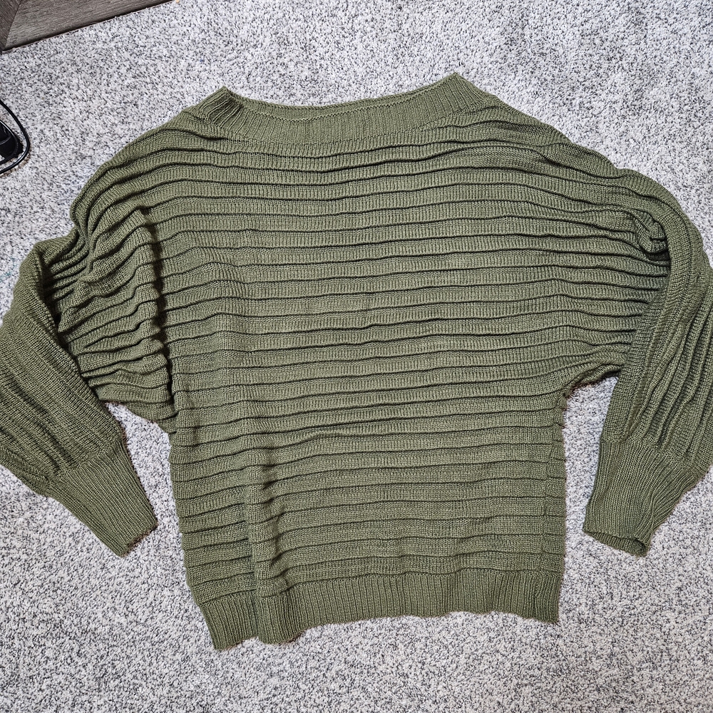 Off The Shoulder Green Sweater